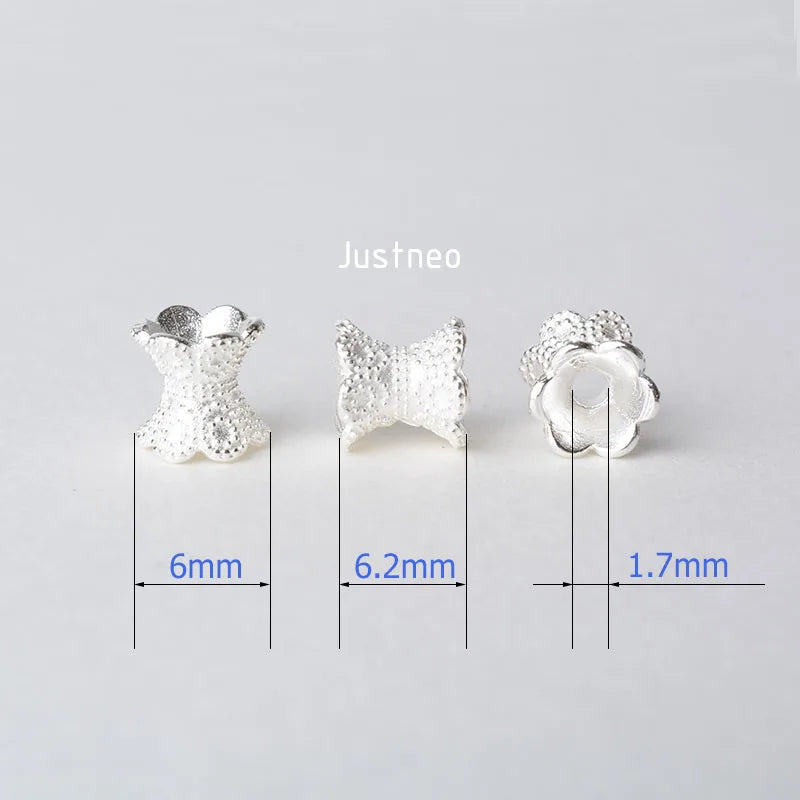 solid 925 sterling silver beads,spacer charm bead with 1.7mm hole jewelry diy components accessories