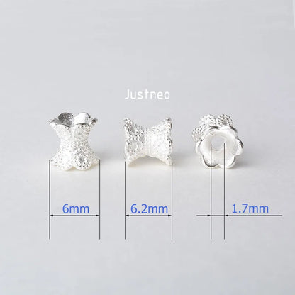solid 925 sterling silver beads,spacer charm bead with 1.7mm hole jewelry diy components accessories
