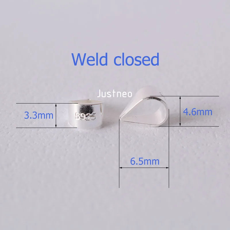 Solid 925 Sterling Silver Pendant Clasp Bail Connector for necklace & pendant silver jewelry,diy