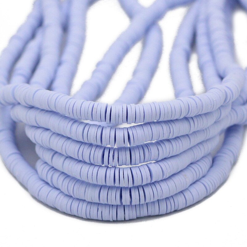 45 Colors 16" 6mm Flat Round Polymer Clay Beads