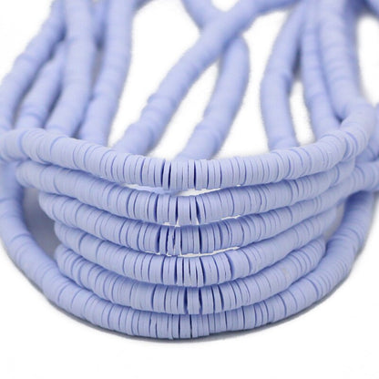 45 Colors 16" 6mm Flat Round Polymer Clay Beads