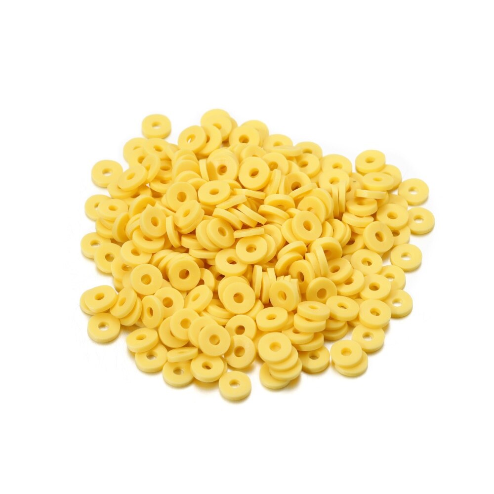 6 mm flache, runde Polymerharz-Tonperlen