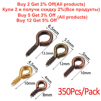 Mini Screw Eye Pins, 350pcs