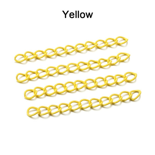 Chaîne d'extension de collier colorée de 5 cm, lot de 30 à 100 pièces