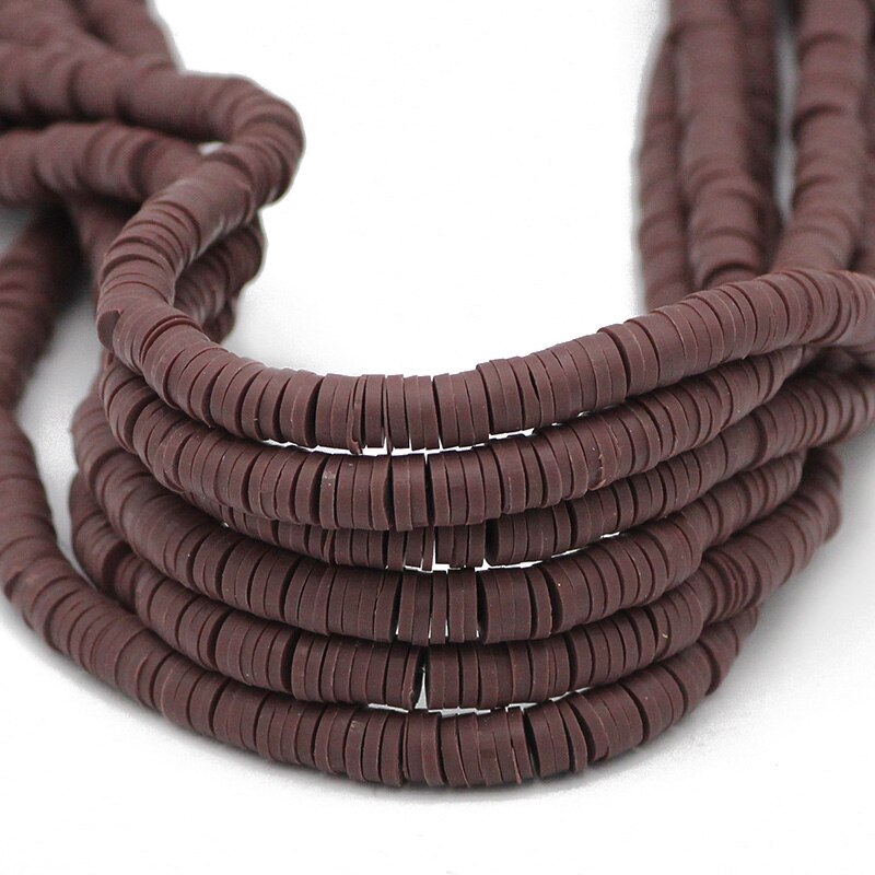 45 Colors 16" 6mm Flat Round Polymer Clay Beads