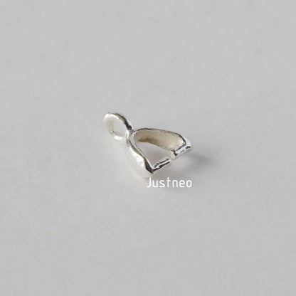 Solid 925 Sterling Silver Small Pinch Clip Bail Pendant Clasps Connector, jewelry DIY silver findings/components
