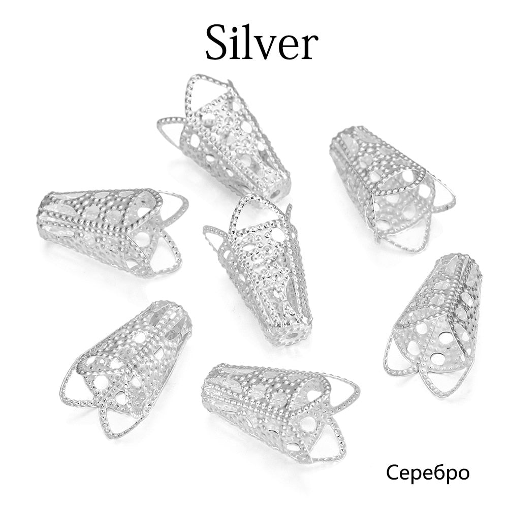 Weinbecher-Trompetenperlen-Verbindungskappen, 50 Stück