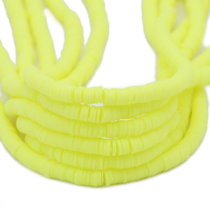 45 Colors 16" 6mm Flat Round Polymer Clay Beads