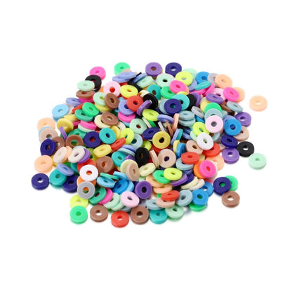 6 mm flache, runde Polymerharz-Tonperlen