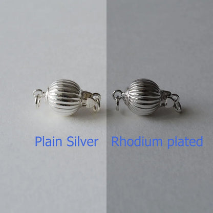solid 925 sterling silver clasp,round corrugated box tab buckle with safety loop clasp
