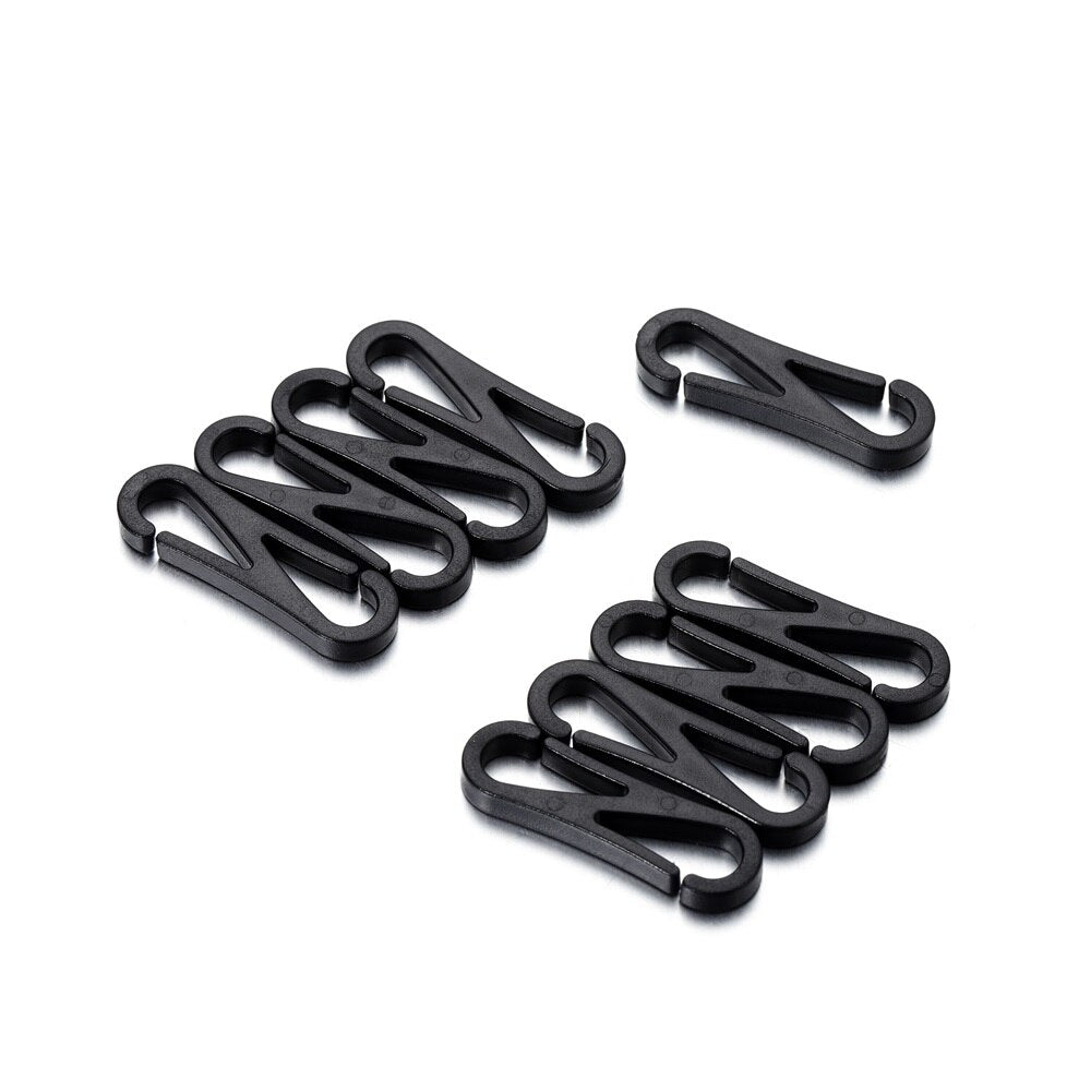 Black Plastic Hat Hook, 30pcs
