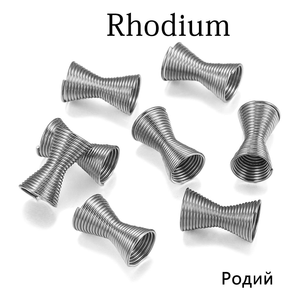 Metal Spring Funnel Spacer Bead Caps, 30pcs