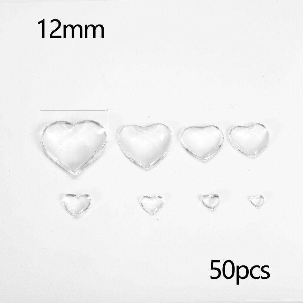 5-50Pcs Assorted Transparent Glass Cabochons