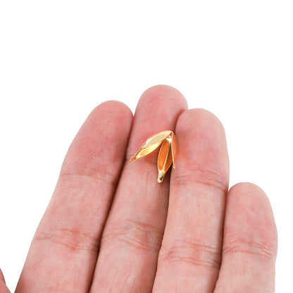 Filigrane Blütenblatt-Perlenkappen aus Silber und Gold, 100 Stück