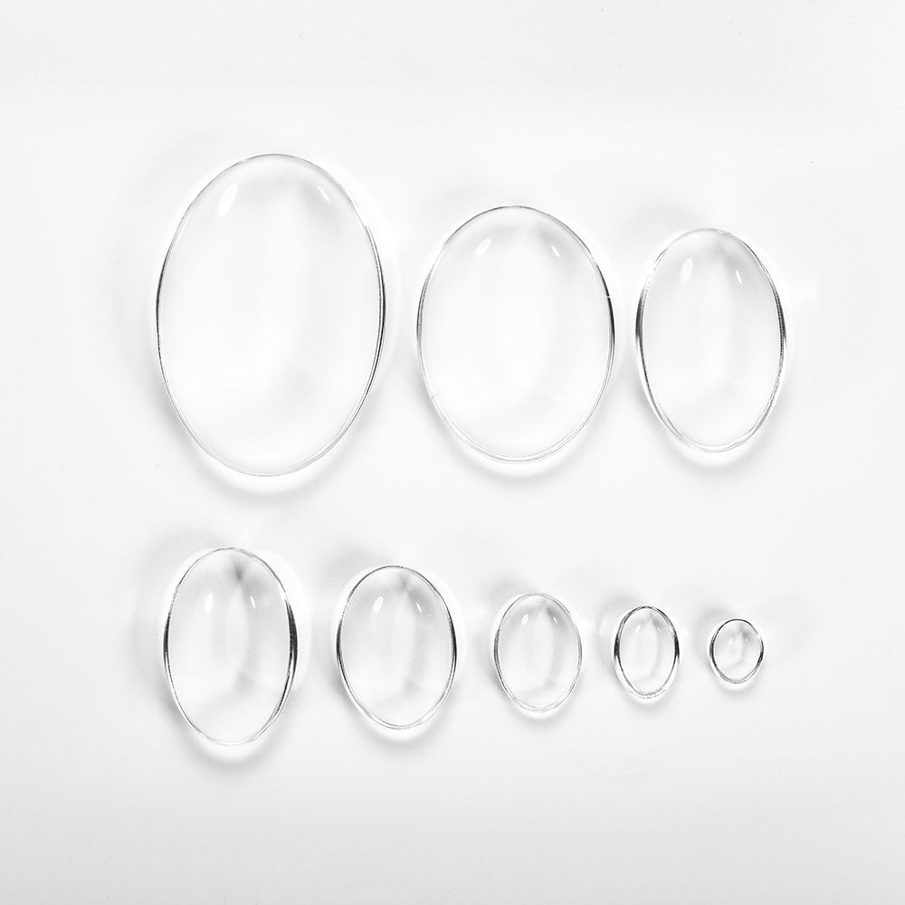 Cabochon ovale en verre Transparent, 5 à 50 pièces, 10 à 50mm