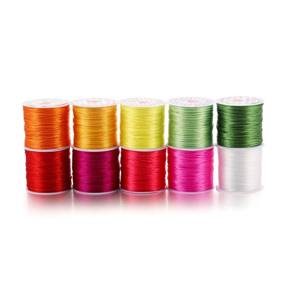 Cordon élastique solide pour perles de cristal, 1 mm, rouleau de 10 à 40 m