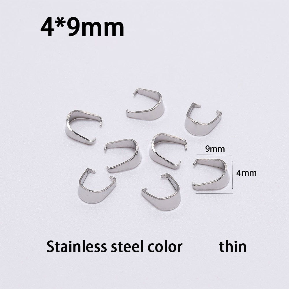 Stainless Steel Pendant Pinch Bail, 50-100pcs