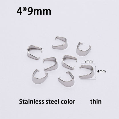 Stainless Steel Pendant Pinch Bail, 50-100pcs