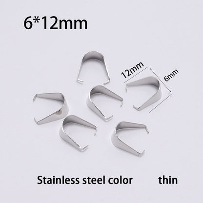 Stainless Steel Pendant Pinch Bail, 50-100pcs