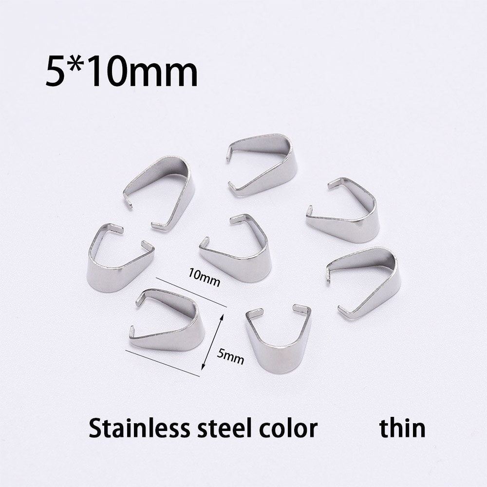Stainless Steel Pendant Pinch Bail, 50-100pcs