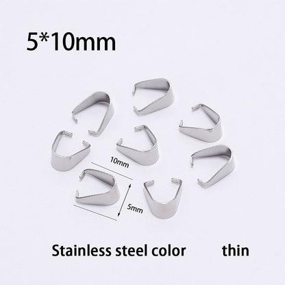 Stainless Steel Pendant Pinch Bail, 50-100pcs