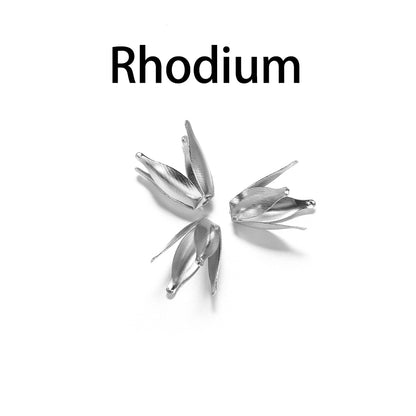 Filigrane Blütenblatt-Perlenkappen aus Silber und Gold, 100 Stück