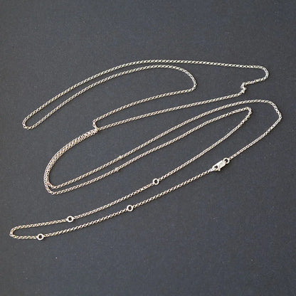 S925 Sterling Silver Rolo Chain Necklace 110cm (90cm +5cm*4 extender chain)