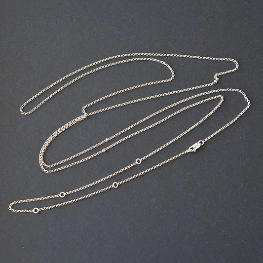 S925 Sterling Silver Rolo Chain Necklace 110cm (90cm +5cm*4 extender chain)