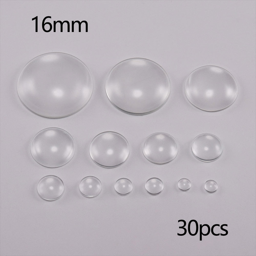 5-50Pcs Assorted Transparent Glass Cabochons