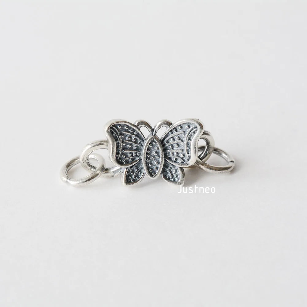 Solid .925 Sterling Silver S Hook Clasp, Oxidized Silver S-Hook Clasp Connector, Antiqued Silver Jewelry Finding
