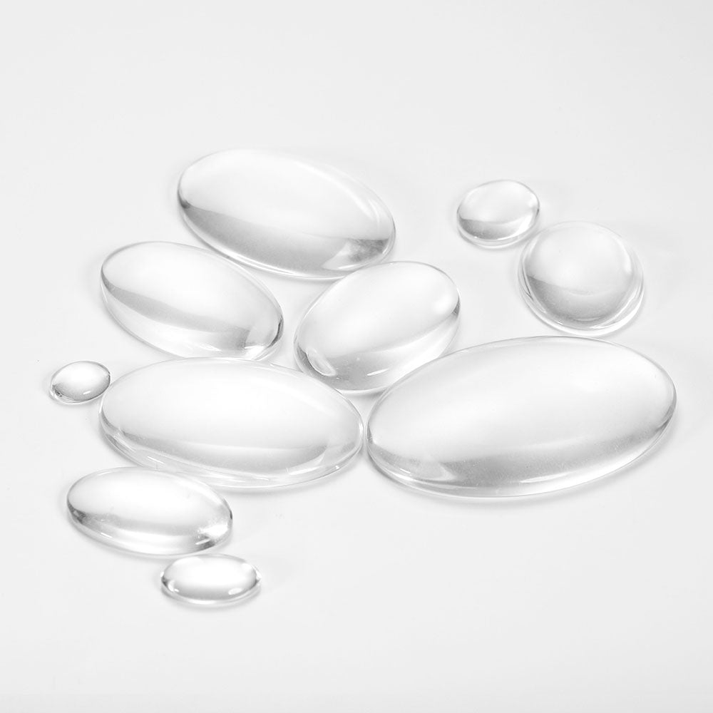 Cabochon ovale en verre Transparent, 5 à 50 pièces, 10 à 50mm