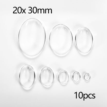 5-50Pcs Assorted Transparent Glass Cabochons