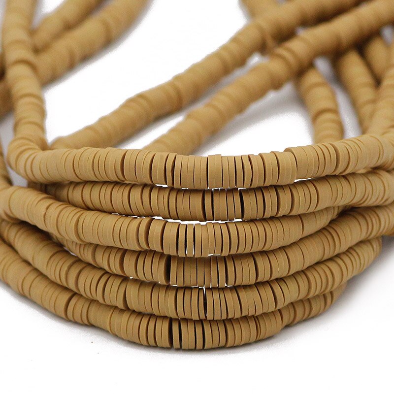 45 Colors 16" 6mm Flat Round Polymer Clay Beads