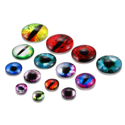 Cabochon en verre de couleurs mélangées, 20 pièces, 8-20mm, pour bricolage