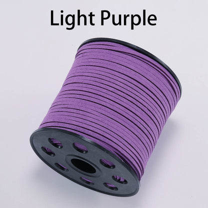 Cordon tressé plat en faux suède de 2,5 mm, cuir velours coréen, lot de 10 m