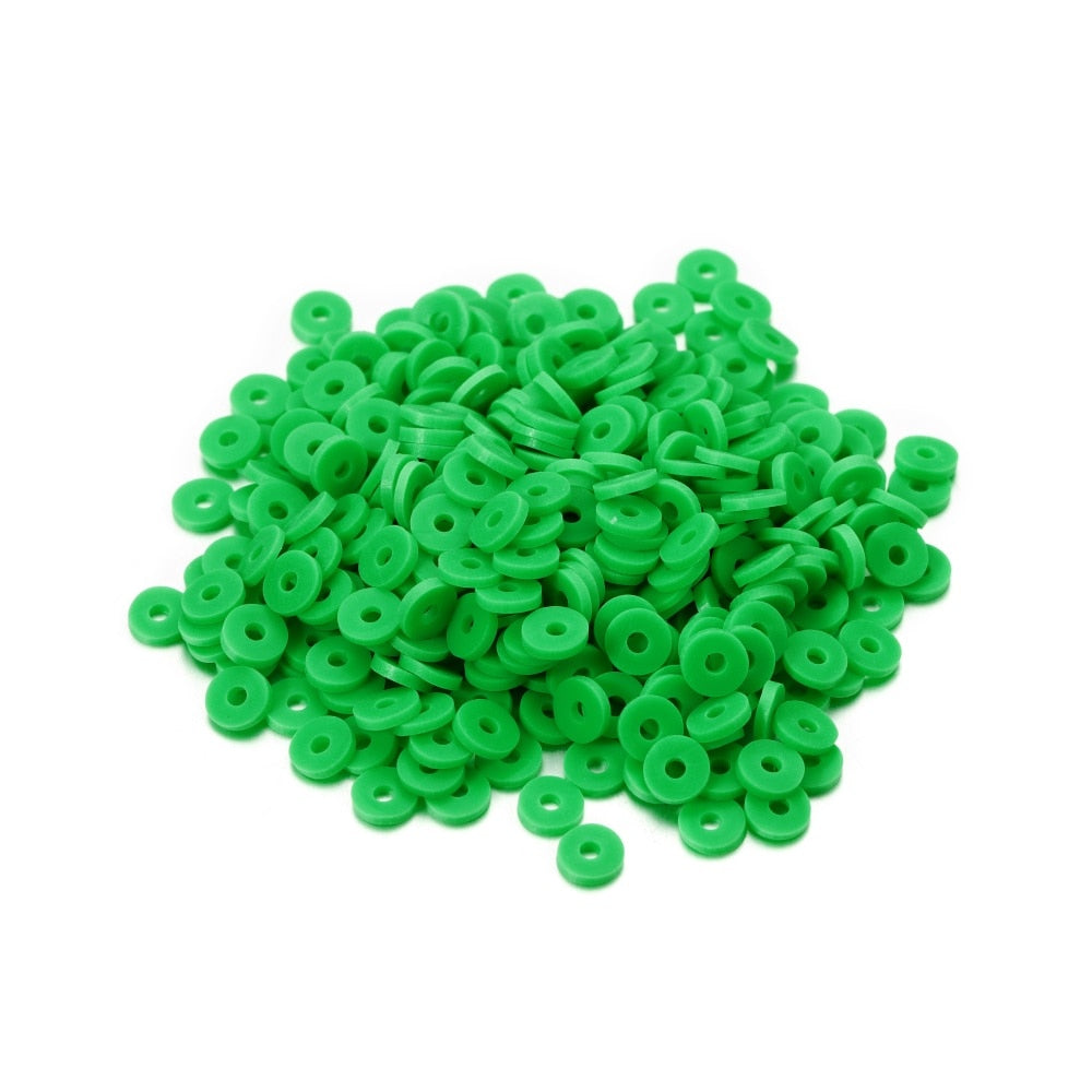 6 mm flache, runde Polymerharz-Tonperlen