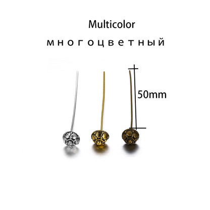 50mm Gold Flower Head Pins, 20pcs