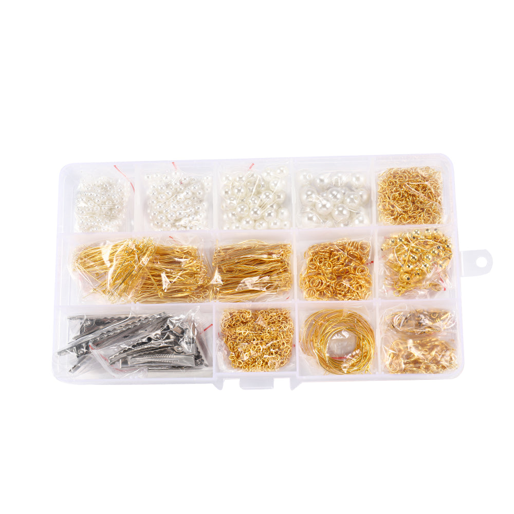 Kit de fournitures pour la fabrication de bijoux, 1200 pièces