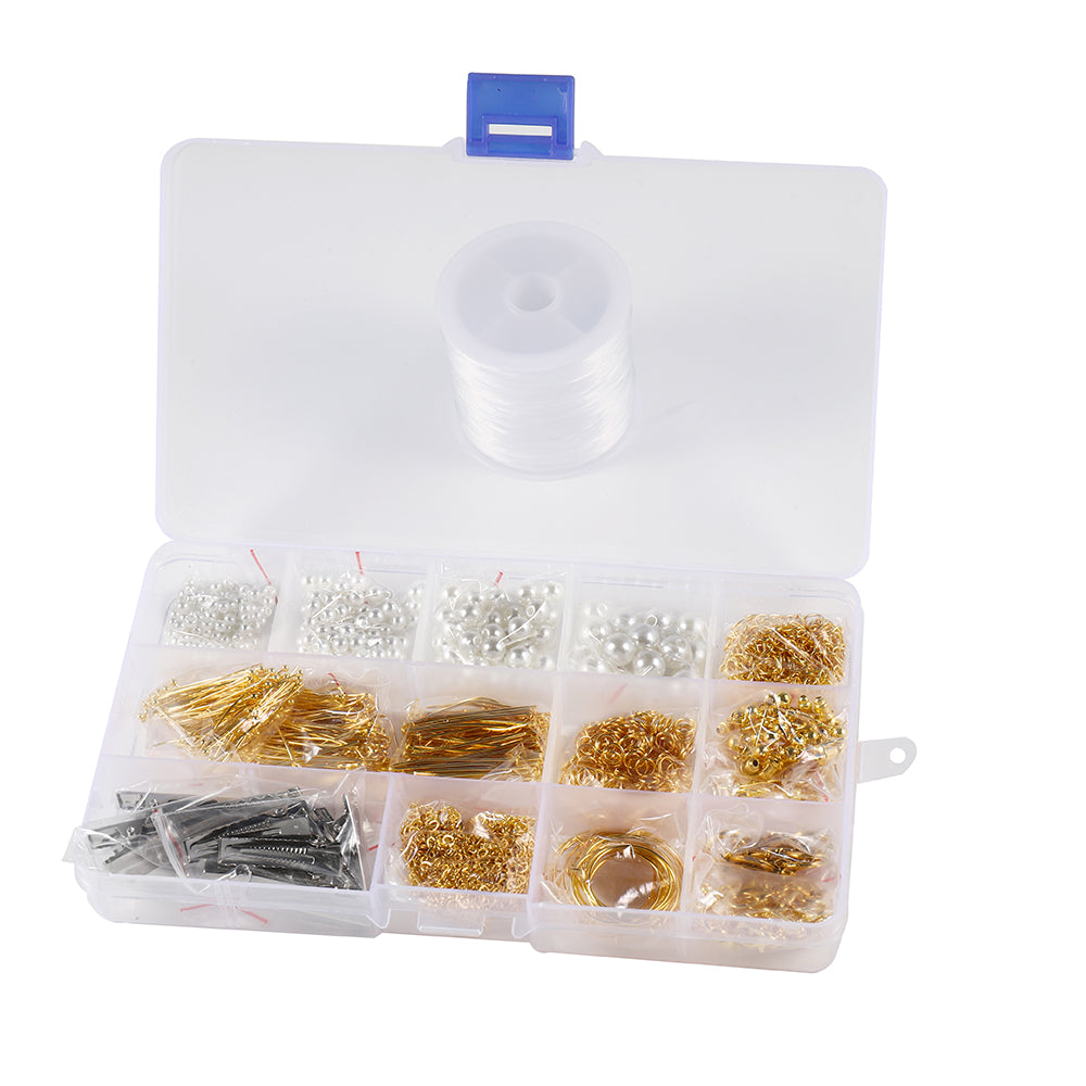 Kit de fournitures pour la fabrication de bijoux, 1200 pièces