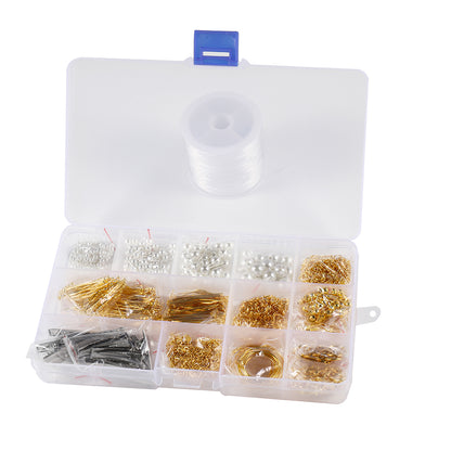 Kit de fournitures pour la fabrication de bijoux, 1200 pièces