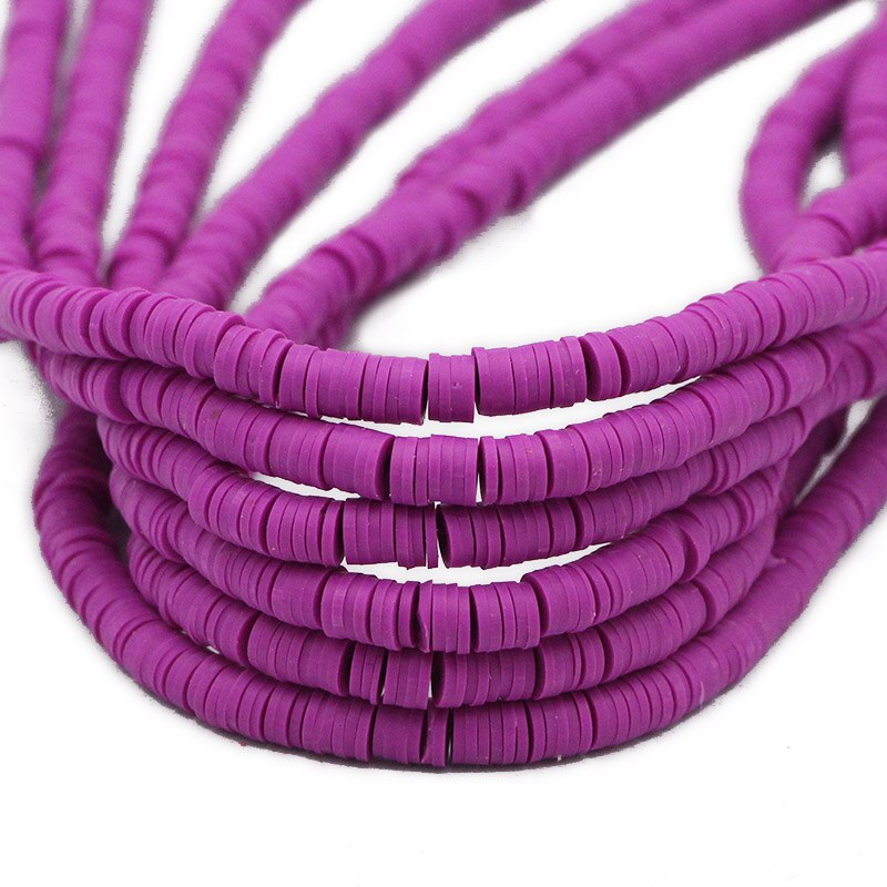 45 Colors 16" 6mm Flat Round Polymer Clay Beads