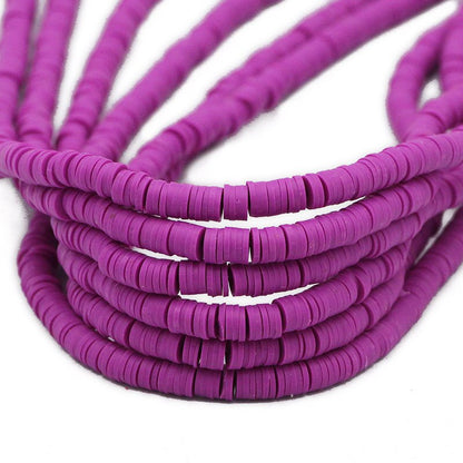 45 Colors 16" 6mm Flat Round Polymer Clay Beads