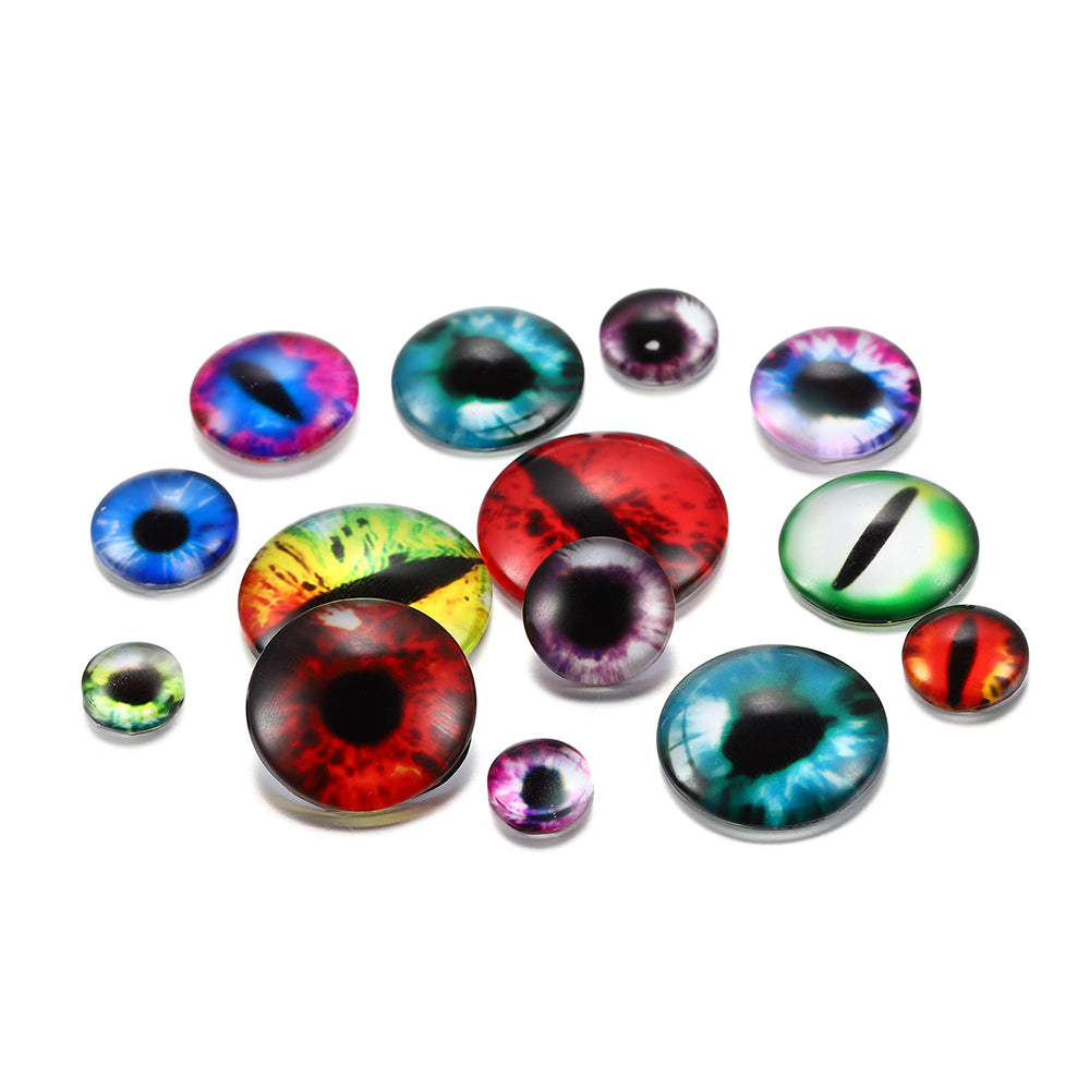 Cabochon en verre de couleurs mélangées, 20 pièces, 8-20mm, pour bricolage