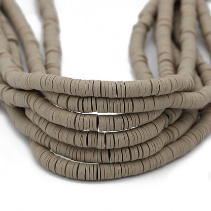 45 Colors 16" 6mm Flat Round Polymer Clay Beads