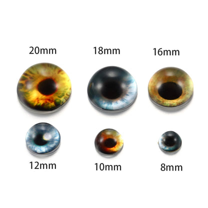10PCS 8-20mm Cat Eye Glass Cabochons for Jewelry