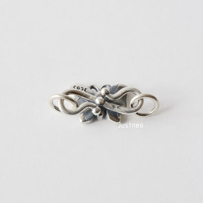 Solid .925 Sterling Silver S Hook Clasp, Oxidized Silver S-Hook Clasp Connector, Antiqued Silver Jewelry Finding