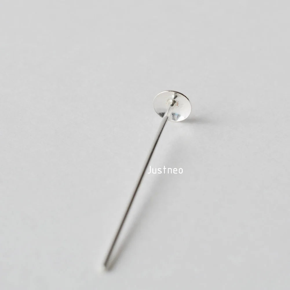 925 sterling silver bead cap head pins for Gemstone Jewelry Making Beads,T-pins Needles Pin Jewelry Findings