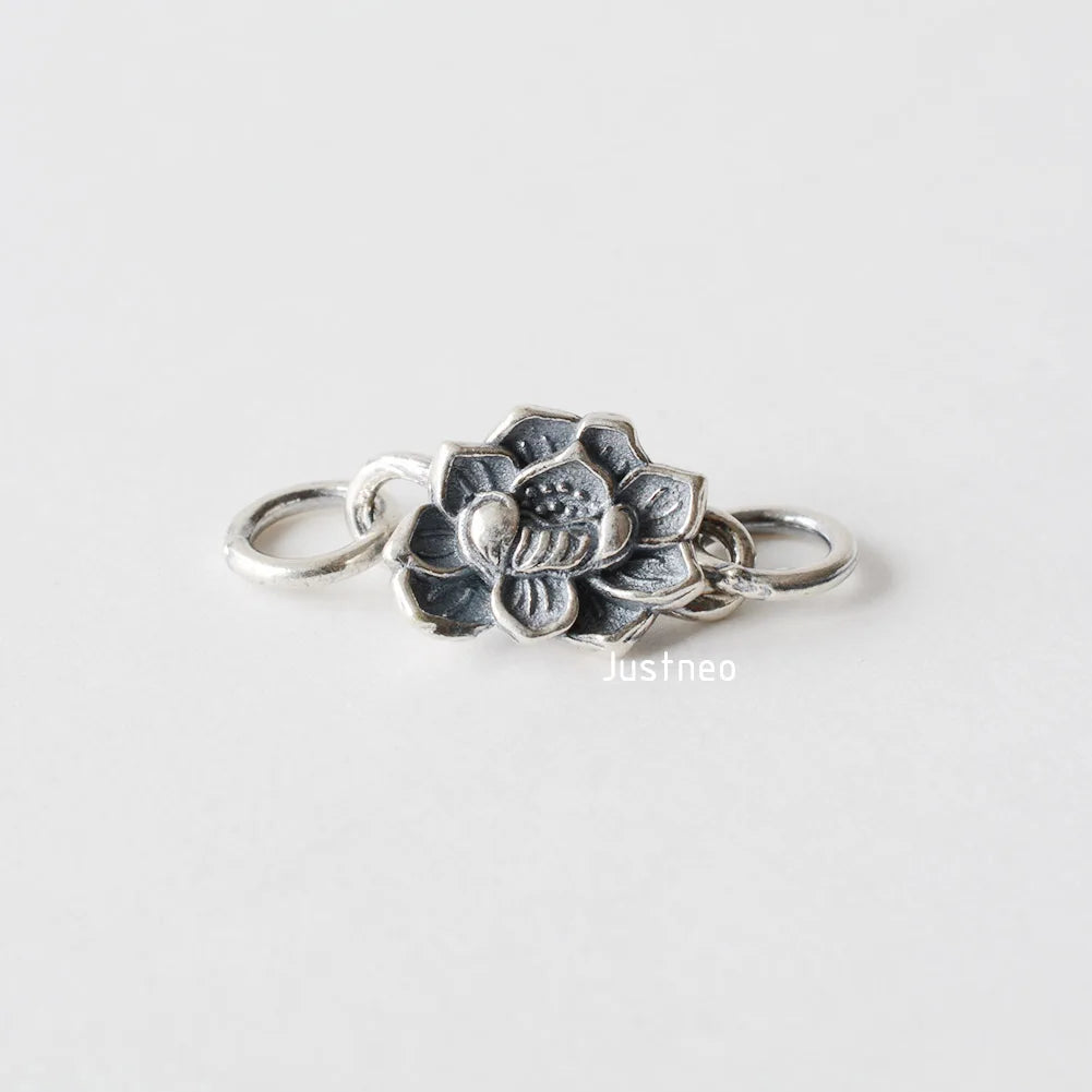 Solid .925 Sterling Silver S Hook Clasp, Oxidized Silver S-Hook Clasp Connector, Antiqued Silver Jewelry Finding