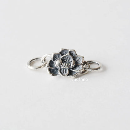 Solid .925 Sterling Silver S Hook Clasp, Oxidized Silver S-Hook Clasp Connector, Antiqued Silver Jewelry Finding