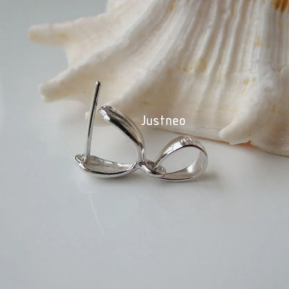 solid 925 sterling silver pendant clasp connector, rhodium plated pinch bail for necklace & pendant silver jewelry, diy